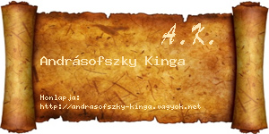 Andrásofszky Kinga névjegykártya