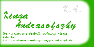 kinga andrasofszky business card